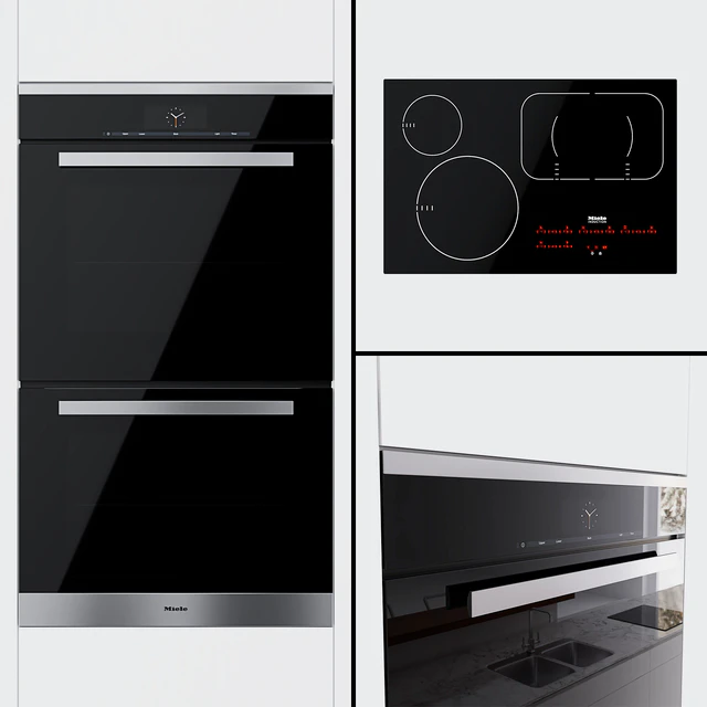 Miele - сдвоенная универсальная печь H 6880 BP2 и варочная поверхность KM 6365 — Скачать