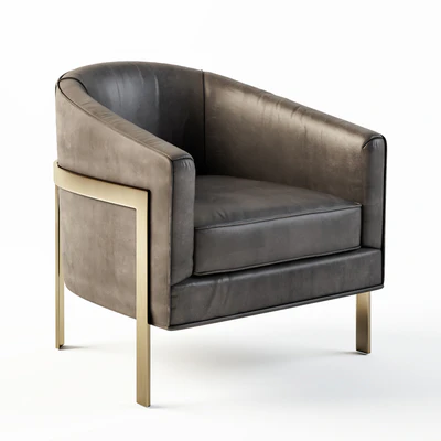 RH REGINALD LEATHER CHAIR — Вид 1
