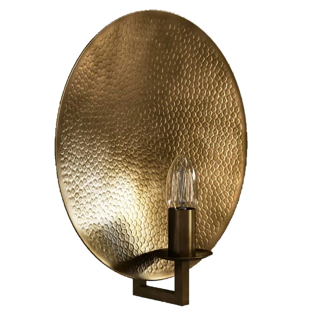 Hammered brass round wall light 3D model — Скачать