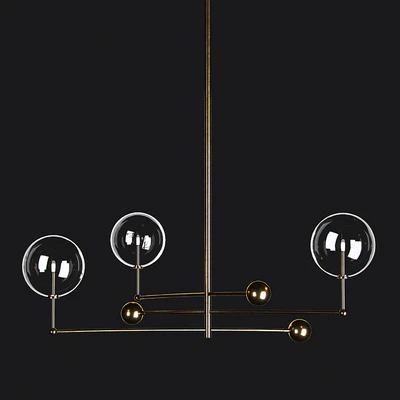 RESTORATION HARDWARE GLASS GLOBE MOBILE CHANDELIER 46 — Ver 1