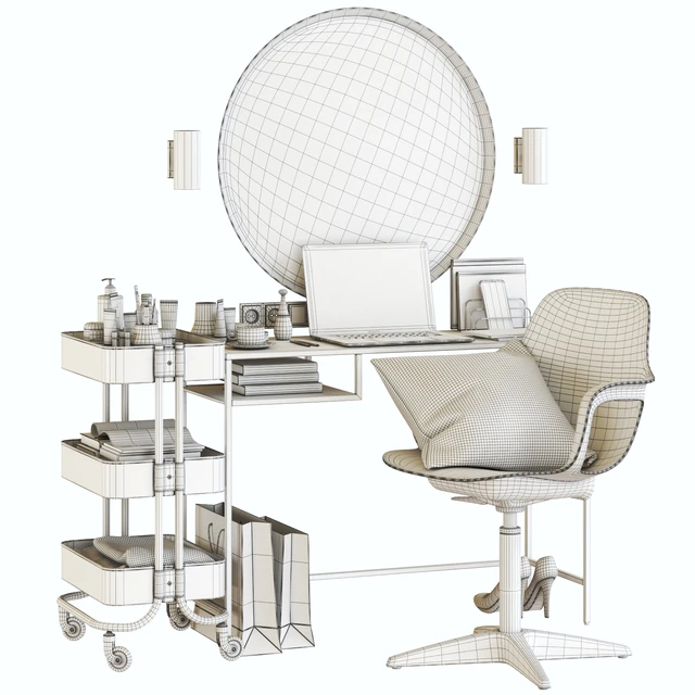 IKEA VITTSJO dressing table with ODGER chair and RASKOG cart — Descargar