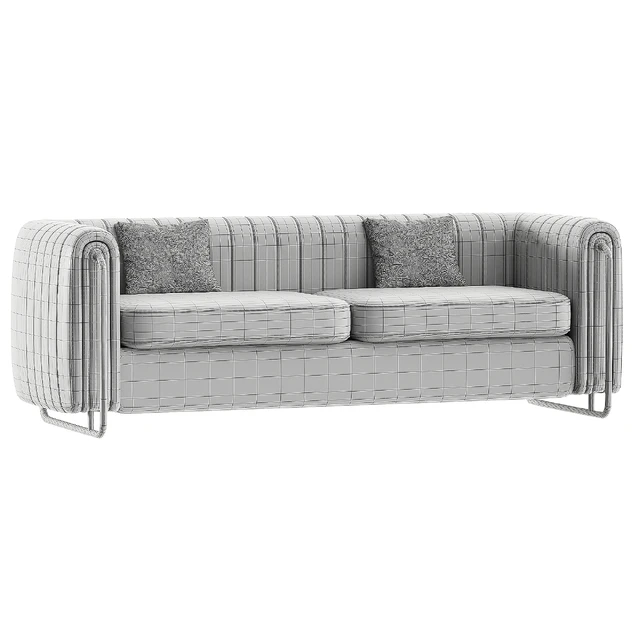 Modern Velvet Sofa Channel Tufted Arms and Back Green — Descargar