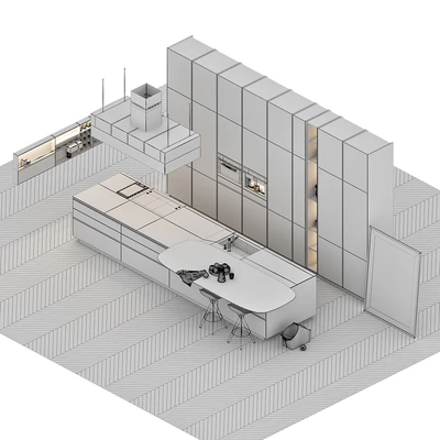 Kitchen Poliform Varenna Twelve (vray GGX, corona PBR) — Ver 3
