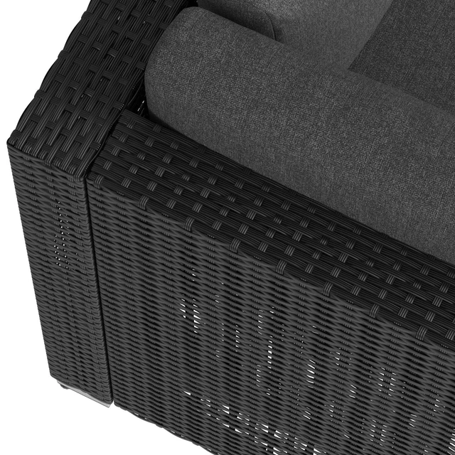 Black corner chair (wicker outdoor furniture) 02 — Descargar
