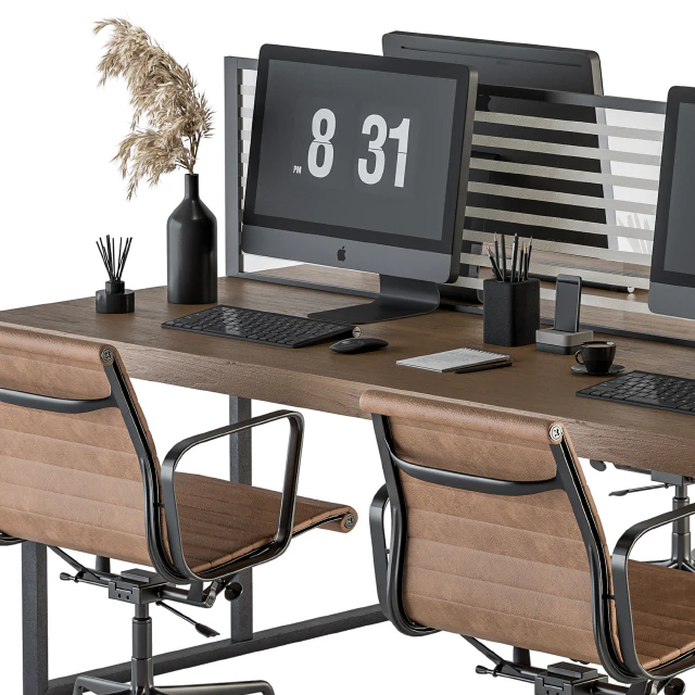 Office Furniture - employee Set 19 — Скачать