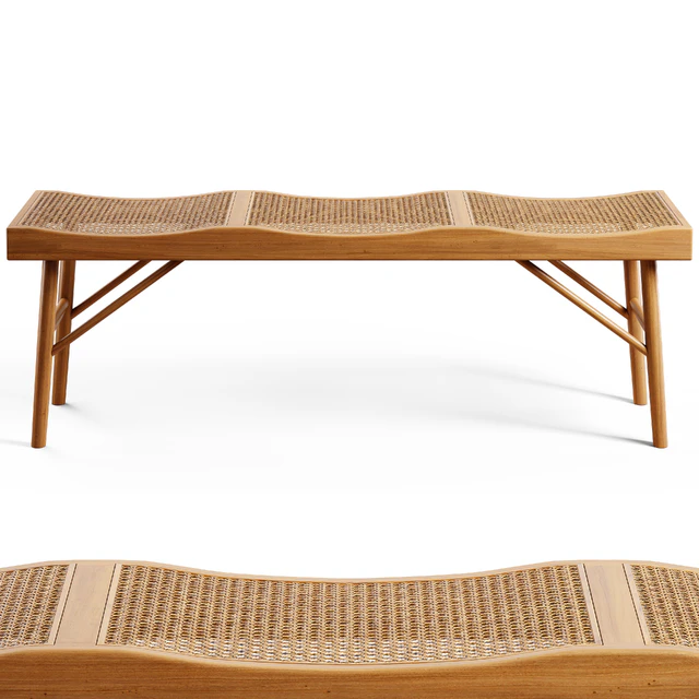 Zara Home - The bench made of wood and rattan — Скачать
