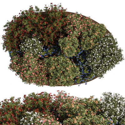 Garden colorful Flower Bush - Set 452 — Ver 6