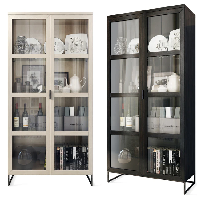 Swing cabinet with glass / showcase Everett. Cabinet showcase by Rowico — Descargar