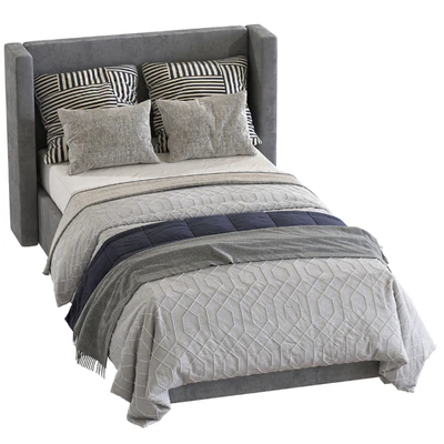 Bed Elliot Shelter Upholstered Headboard 2 — Ver 7