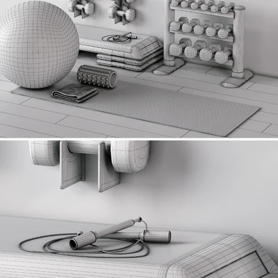 Excellent set for a fitness room. Sport equipment. Set — Ver 5
