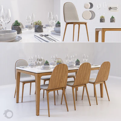 Scandinavian dining set — Ver 1