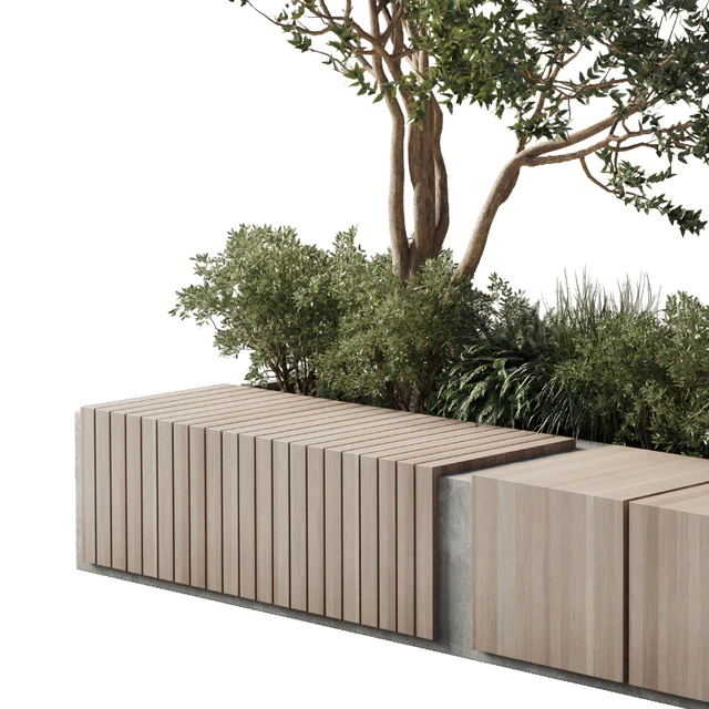 Urban Environment Urban Furniture Green Benches Plants tree grass 17 corona — Descargar