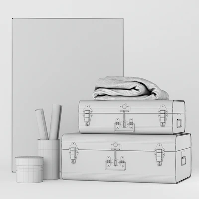 Decorative set of 2 Elori suitcase chests — Ver 2