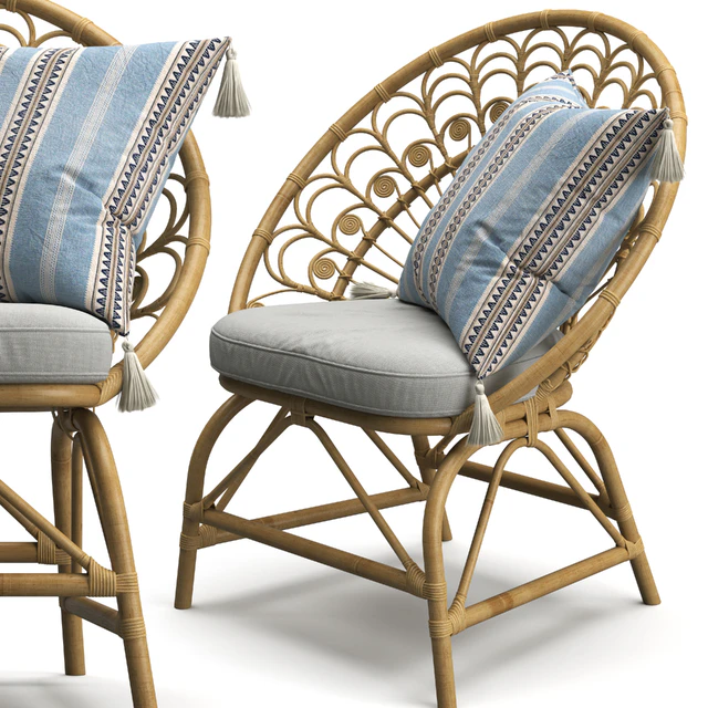 Rattan Vintage Armchair Peacock — Скачать
