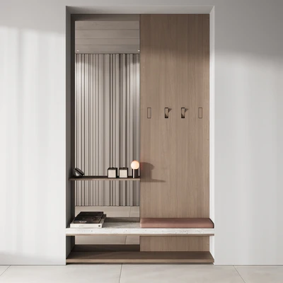142 hallway zone 01 minimal wood japandi 01 — Вид 1