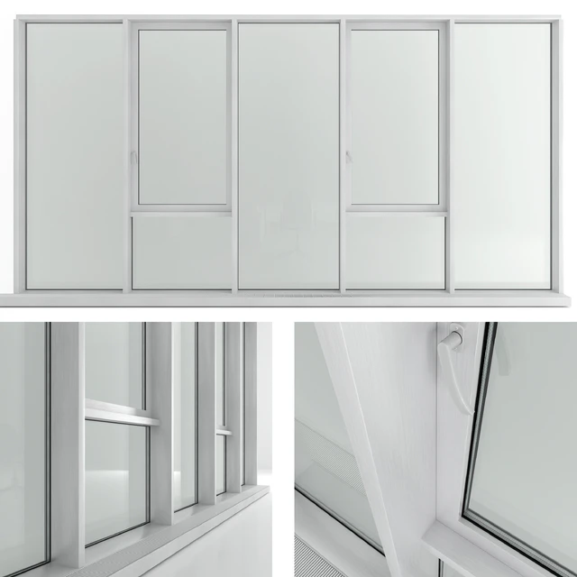 Panoramic window with transom and radiator — Descargar
