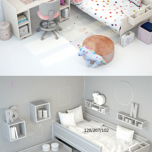 Bed and table for girls from Lifetime — Descargar