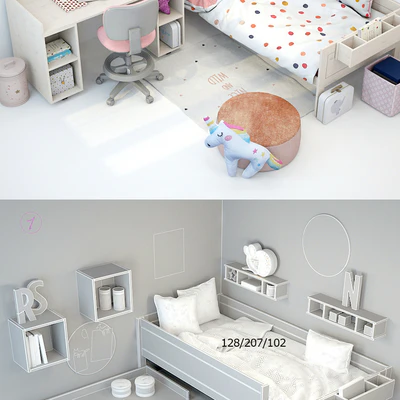 Bed and table for girls from Lifetime — Ver 3