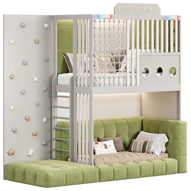 Designer two-level bed Kids room — Скачать