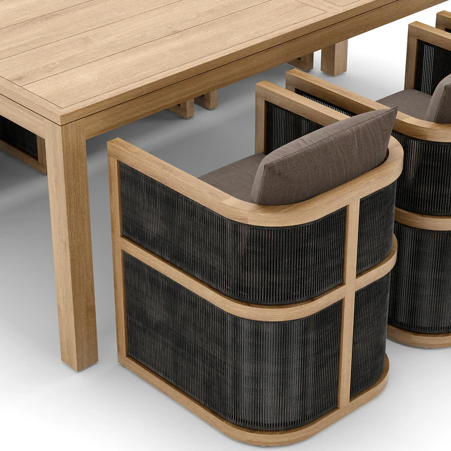 RH Outdoor Capri restangular table and chair — Скачать