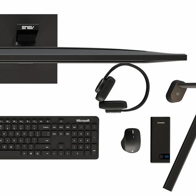 Black Desktop Accessory Set 01 — Descargar