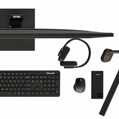 Black Desktop Accessory Set 01 — Ver 7