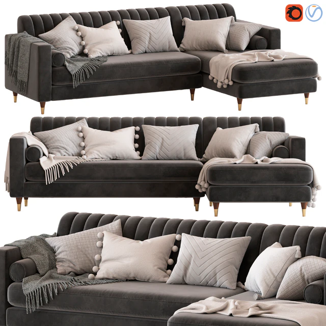 Cult Furniture Belgravia Sofa with Corner Chair — Скачать