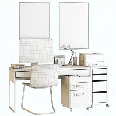 IKEA workplace set with TOBIAS chair, IDASEN drawer unit and MICKE table — Вид 3