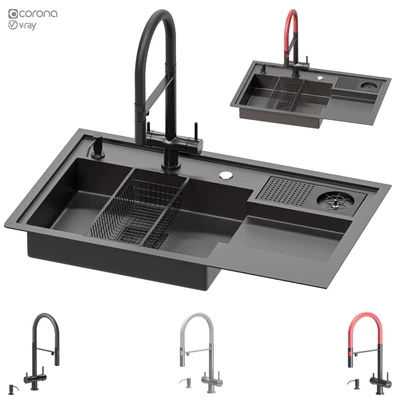 Sink Stainless Steel Cup Washer Sink Kitchen — Вид 7