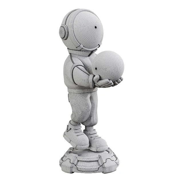 Sculpture Art Astronaut Statue Lamp — Descargar