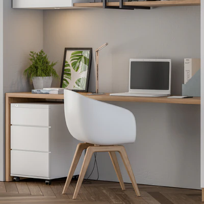 Home office white wood — Ver 5