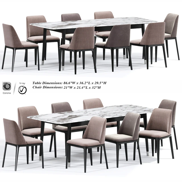 Poliform Grace Dining Chair Table — Скачать