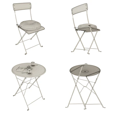 SALTHOLMEN 03 Desk + 2 folding chairs, d / garden — View 3