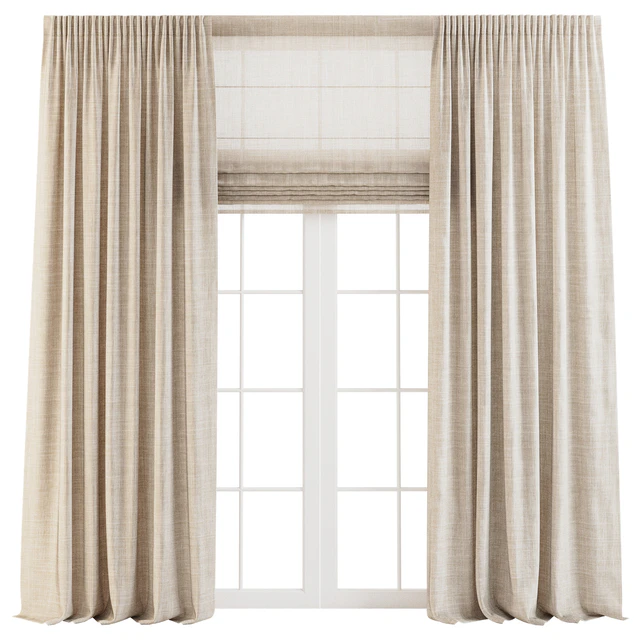 Linen Curtains with Roman Shades — Скачать