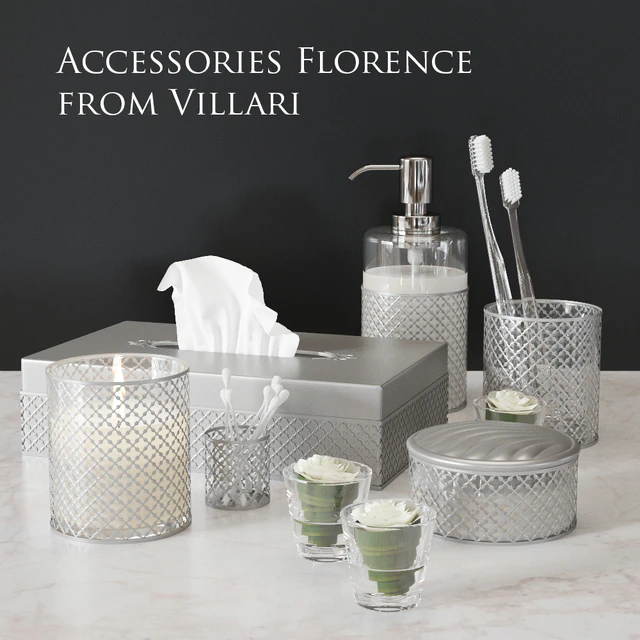 Набор элитных аксессуаров для ванной Florence от Villari — Скачать