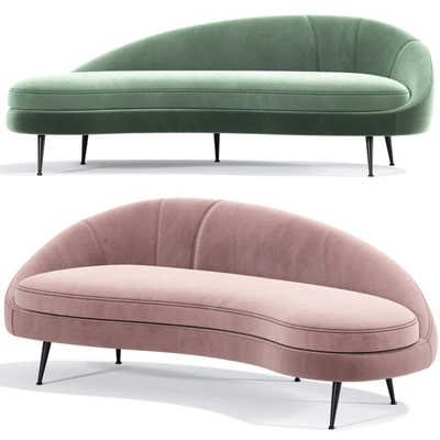 Porto sand curved sofa — Ver 4
