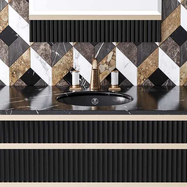 Oasis Academy noir marquinia brass console — Descargar