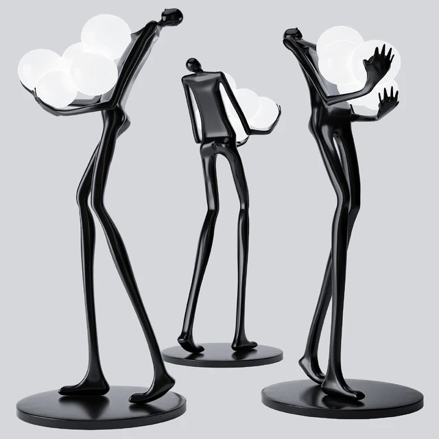 Floor Lamp Man Baloons Black — Descargar