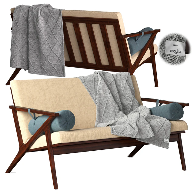 Cavett Wood Frame Loveseat — Descargar