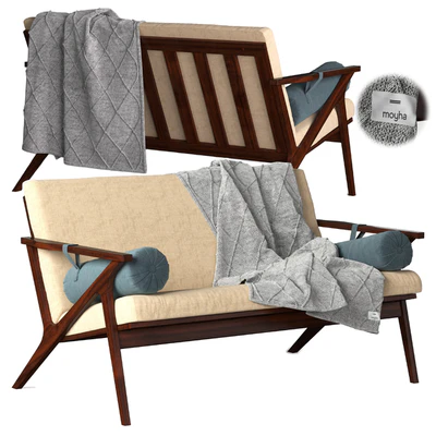 Cavett Wood Frame Loveseat — Ver 1