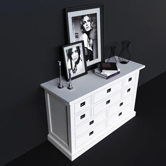 Chest of drawers Dantone Home Oxford white — Descargar