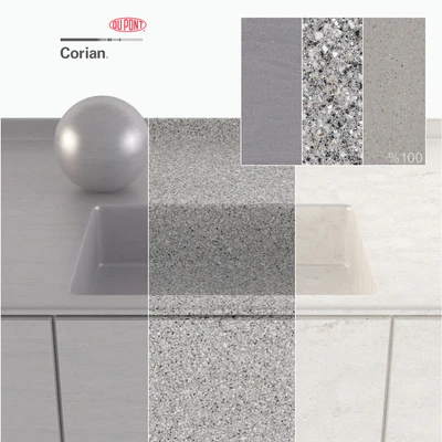 Dupont Corian Kitchen Countertops Gray 1 — Вид 3