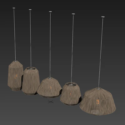 Lamp barrel rope n10 / Chandelier barrel made of ropes No. 10 — Ver 6