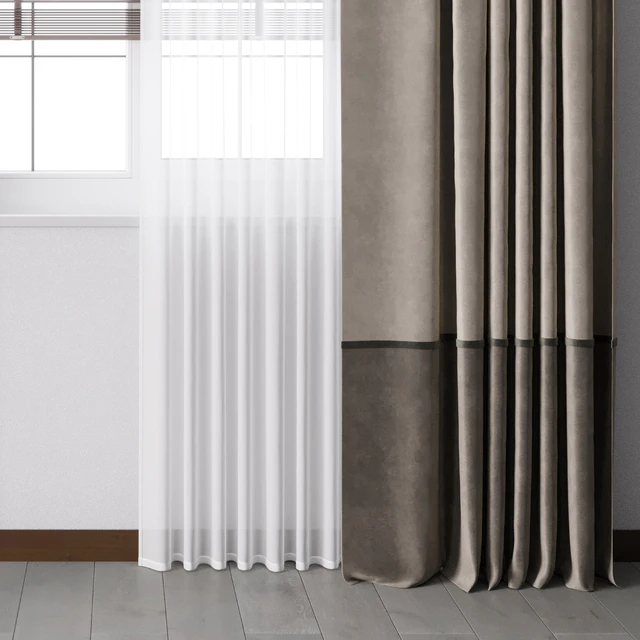 Curtain with metal curtain rod & metal blind 06 — Descargar