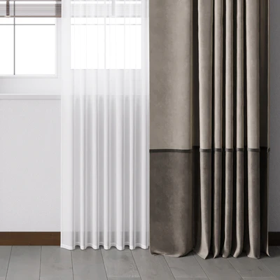 Curtain with metal curtain rod & metal blind 06 — Ver 7