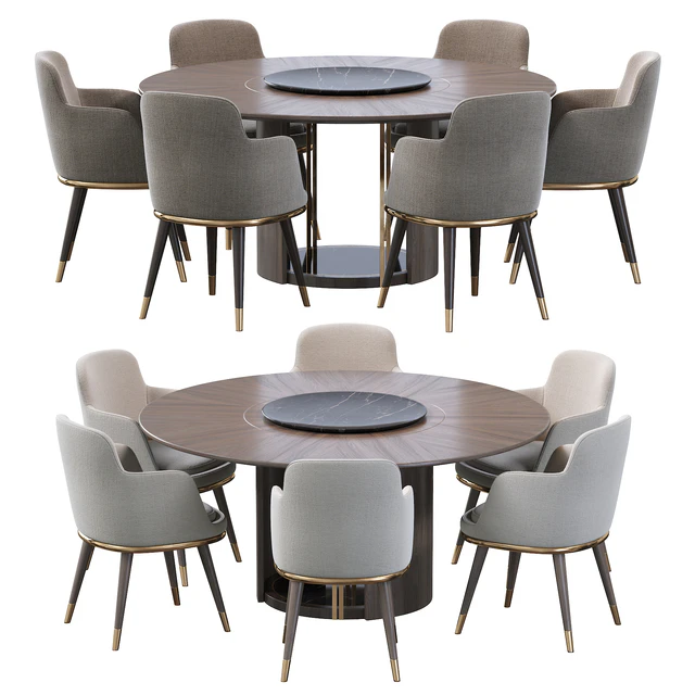 Sendai Round Dining Table and Misool Dining Chair — Скачать
