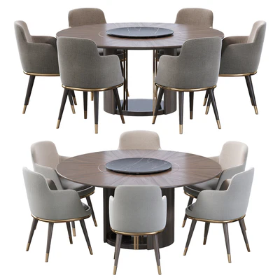 Sendai Round Dining Table and Misool Dining Chair — Вид 1