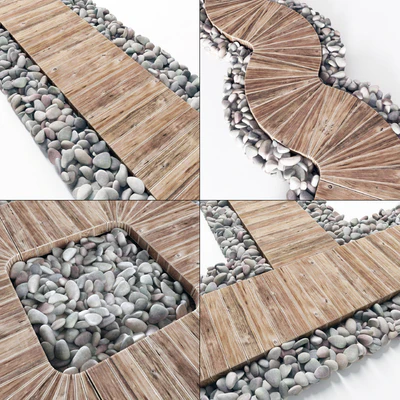 Настилы газона с галькой / Pebble lawn flooring — Вид 1
