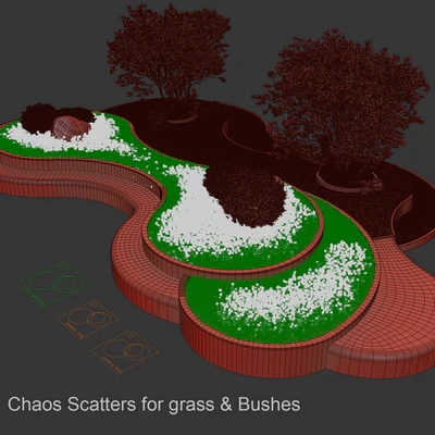 Landscaping Figure with Plants Waterfalls and Fish — Вид 7