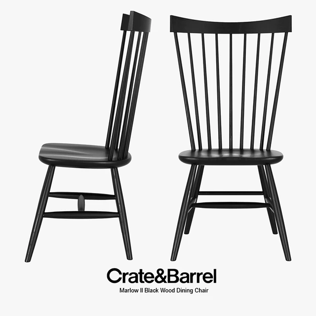 Crate & Barrel - Marlow II Black Wood Dining Chair — Скачать
